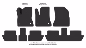 Interior mats for the Citroen C4 Picasso 2006-2013 I generation EU Minivan 5-seater - Фото 2
