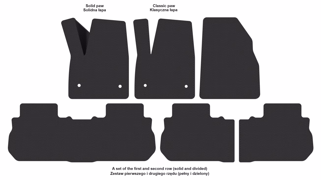 Interior mats for the GMC Acadia 2016-2023 II generation US Crossover 6-seater - Фото 2
