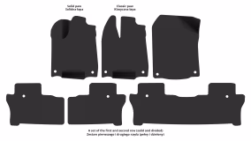 Dywaniki podłogowe do Honda Pilot 2015-2018 III generacja US Crossover przed restylingiem 8-miejscowy - Фото 2