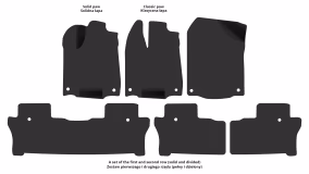Dywaniki podłogowe do Honda Pilot 2018-2022 III generacja US Crossover po restylingu 8-miejscowy - Фото 2