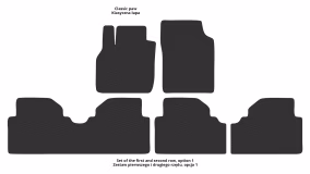 Interior mats for the Renault Scenic 1996-1999 I generation EU Minivan pre-restyling - Фото 2